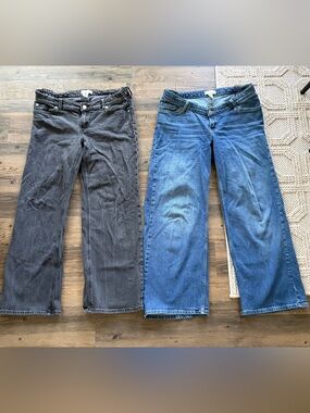 Two Pairs of H&M Maternity Jeans Wide Leg Medium
